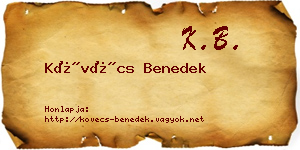Kövécs Benedek névjegykártya