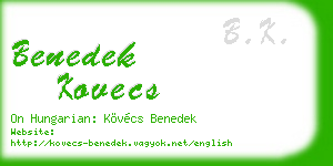 benedek kovecs business card
