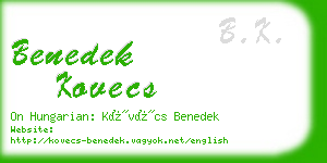 benedek kovecs business card